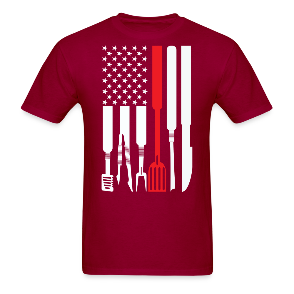 BBQ Flag Classic T-Shirt - dark red