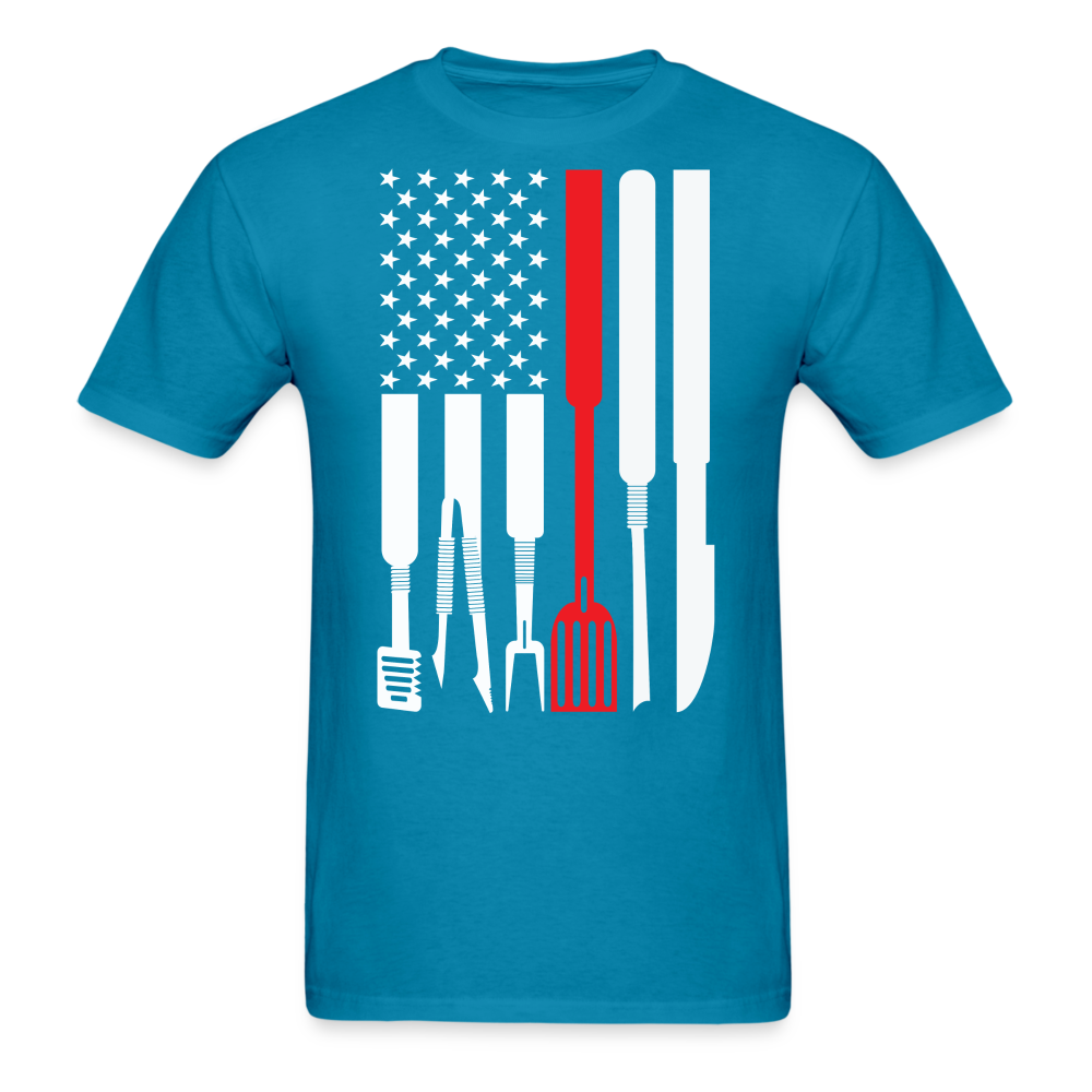 BBQ Flag Classic T-Shirt - turquoise