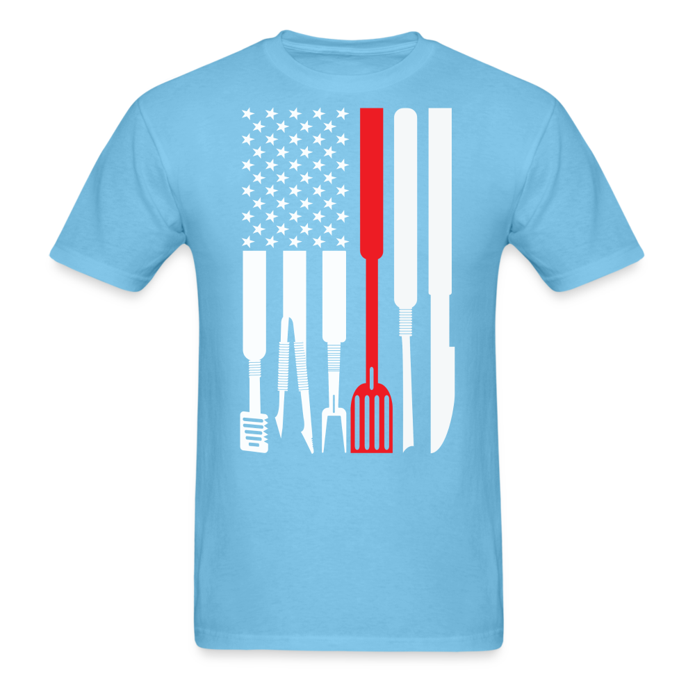 BBQ Flag Classic T-Shirt - aquatic blue