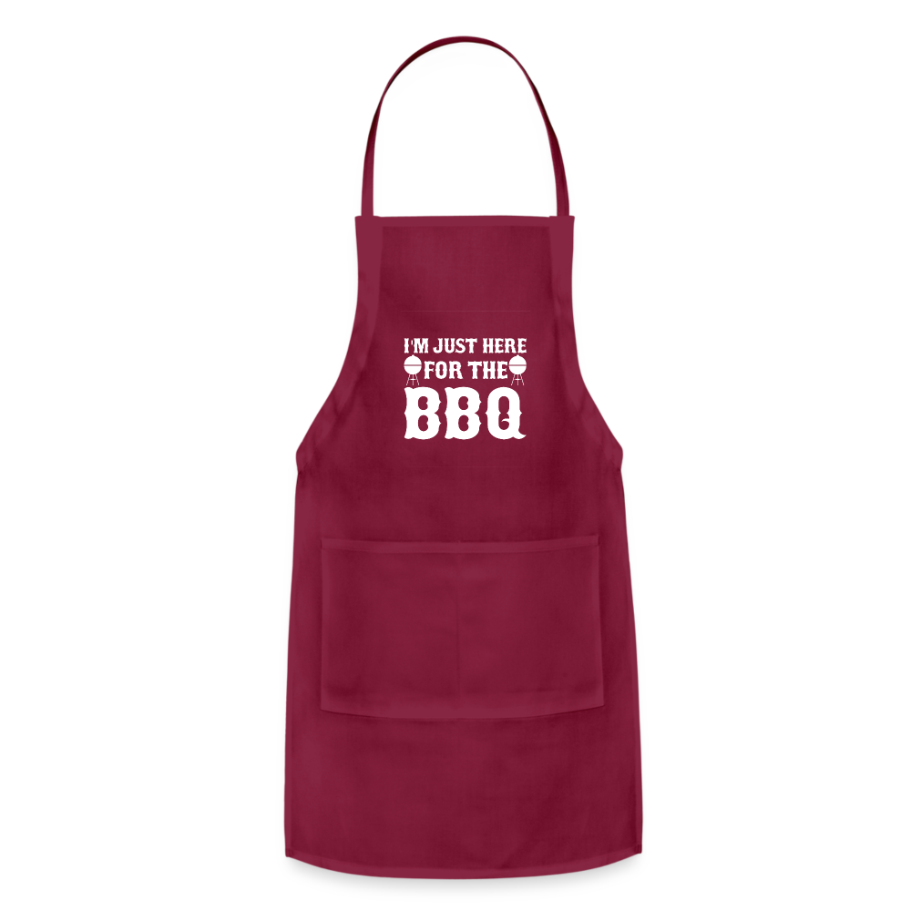 Here For The BBQ Adjustable Apron - burgundy