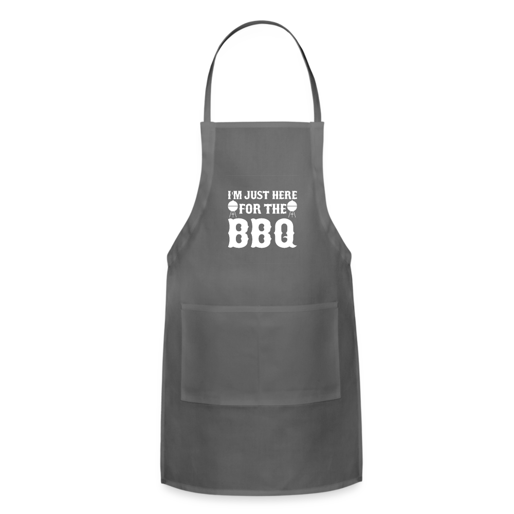 Here For The BBQ Adjustable Apron - charcoal