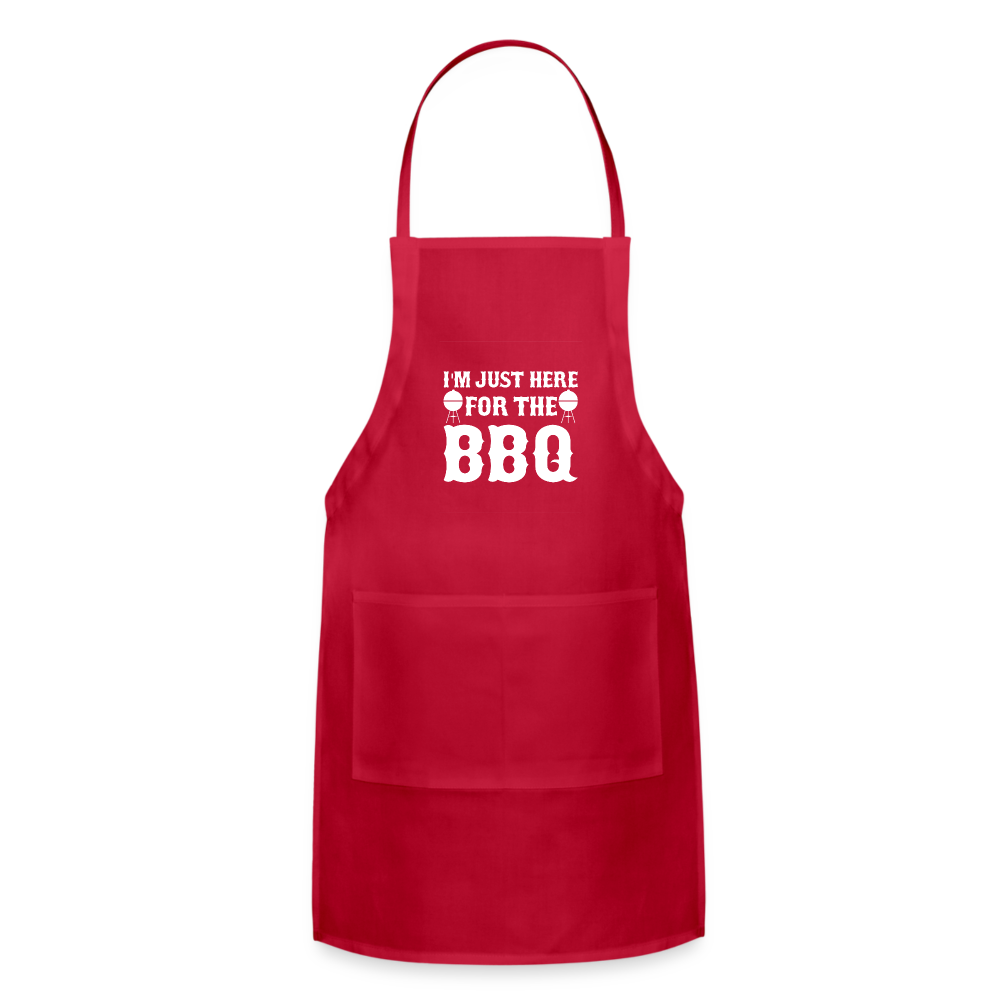 Here For The BBQ Adjustable Apron - red