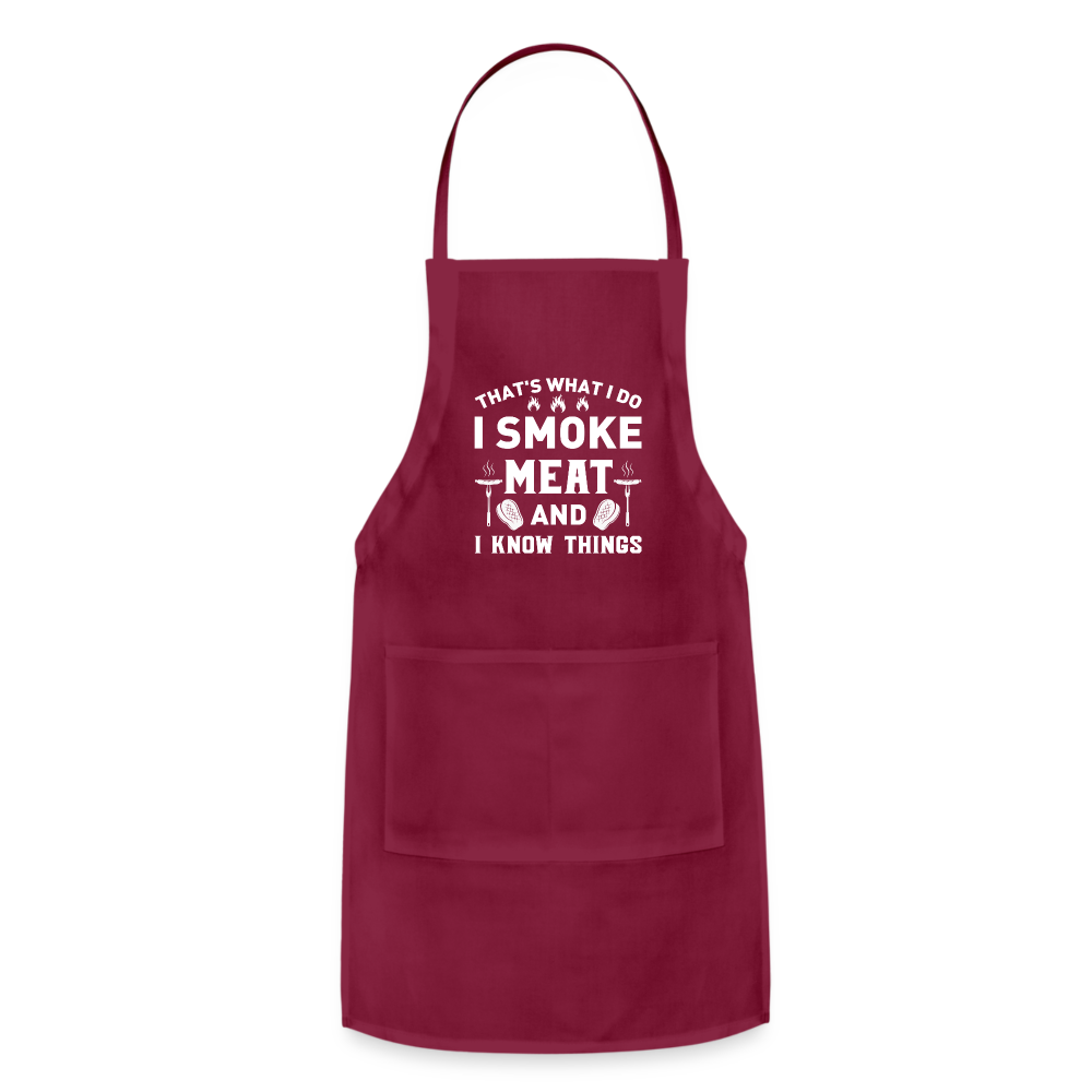 I Know Things Adjustable Apron - burgundy