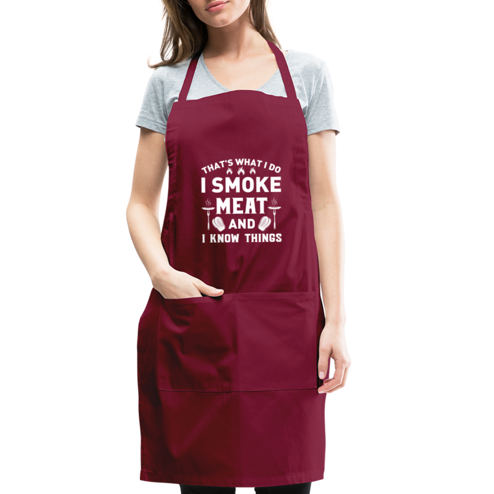 I Know Things Adjustable Apron - burgundy