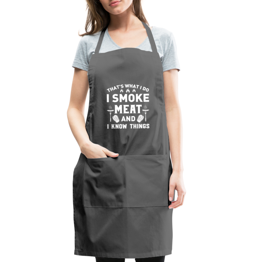 I Know Things Adjustable Apron - charcoal