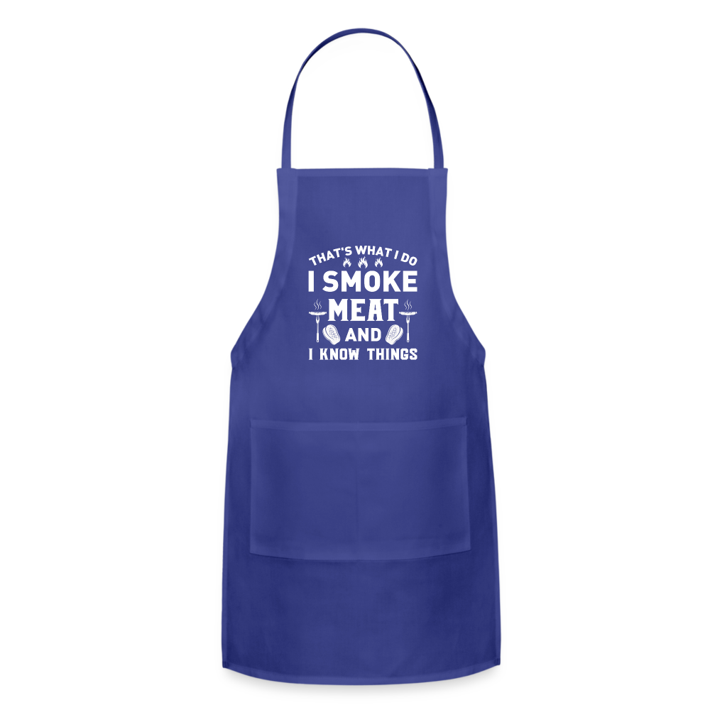 I Know Things Adjustable Apron - royal blue
