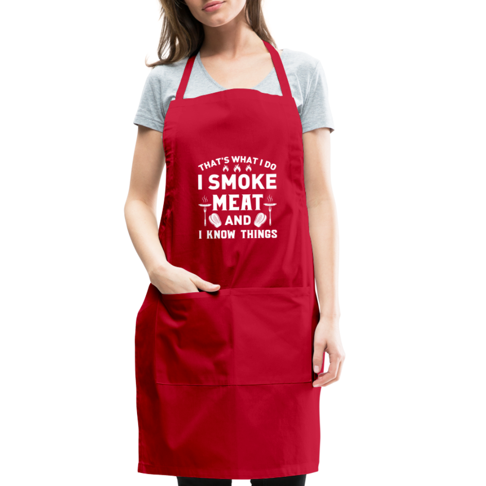 I Know Things Adjustable Apron - red