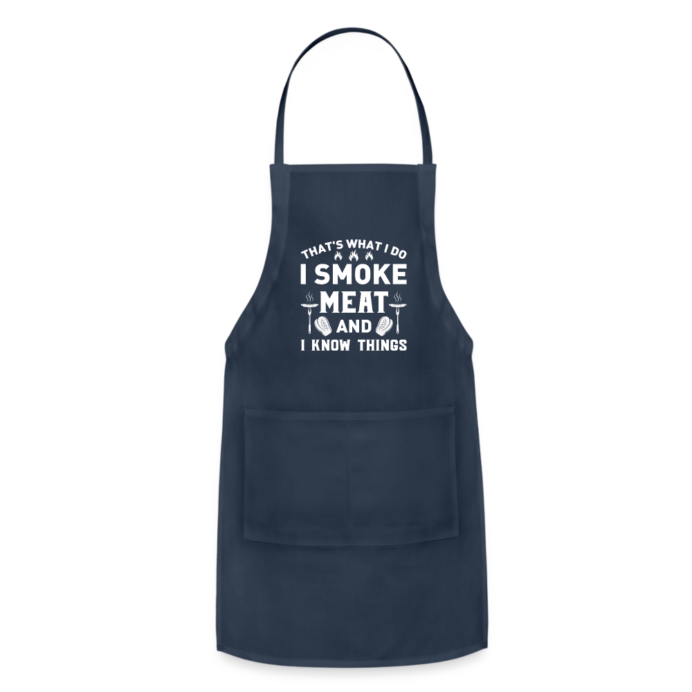 I Know Things Adjustable Apron - navy