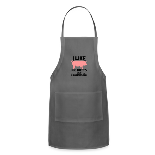 I Like Pig Butts Adjustable Apron - charcoal