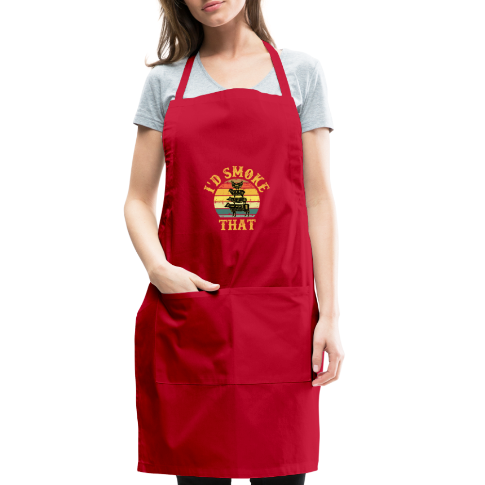 I'd Smoke That Adjustable Apron - red