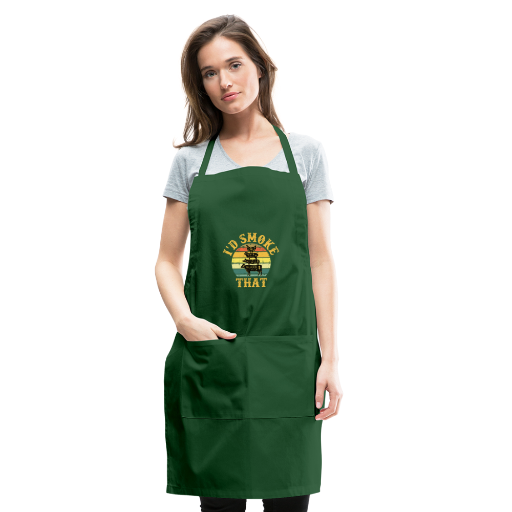I'd Smoke That Adjustable Apron - forest green