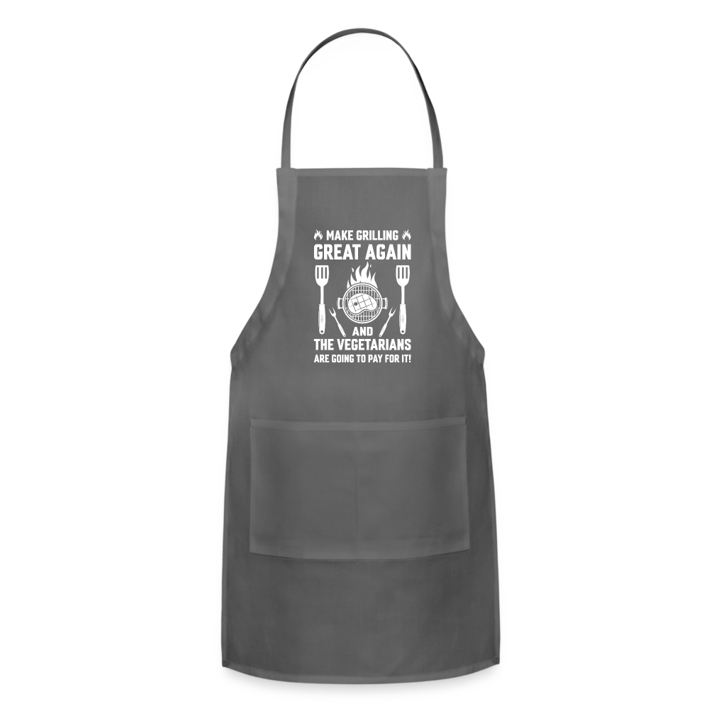 Make Grilling Great Again Adjustable Apron - charcoal