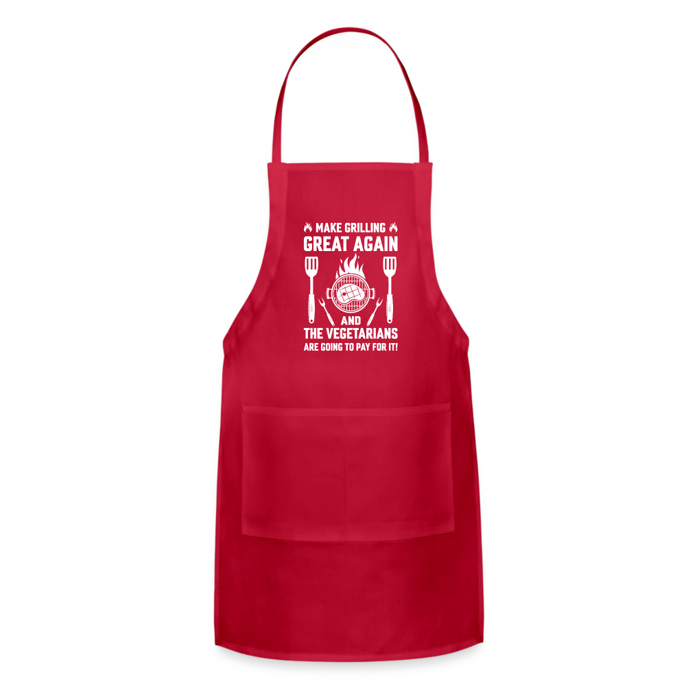 Make Grilling Great Again Adjustable Apron - red