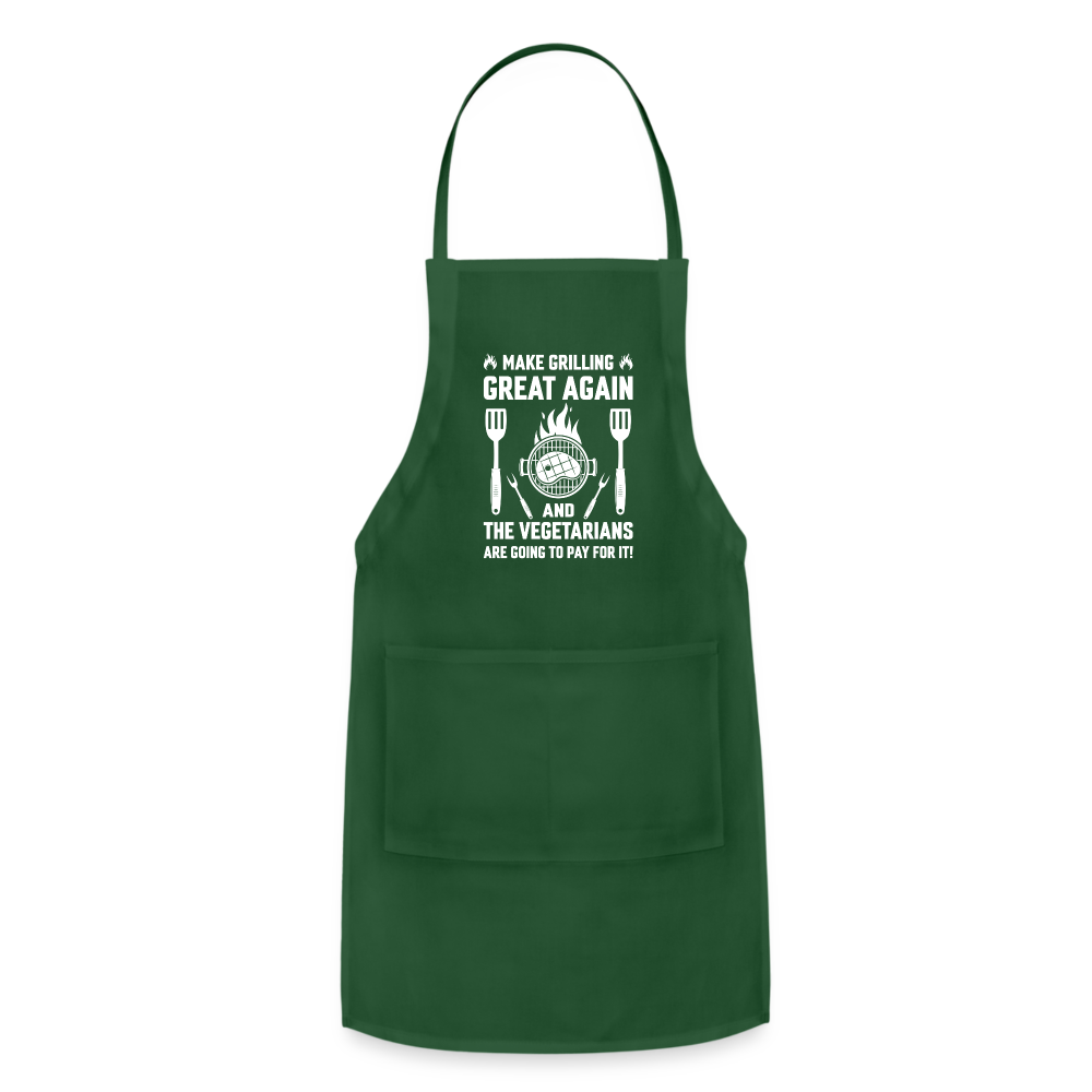 Make Grilling Great Again Adjustable Apron - forest green
