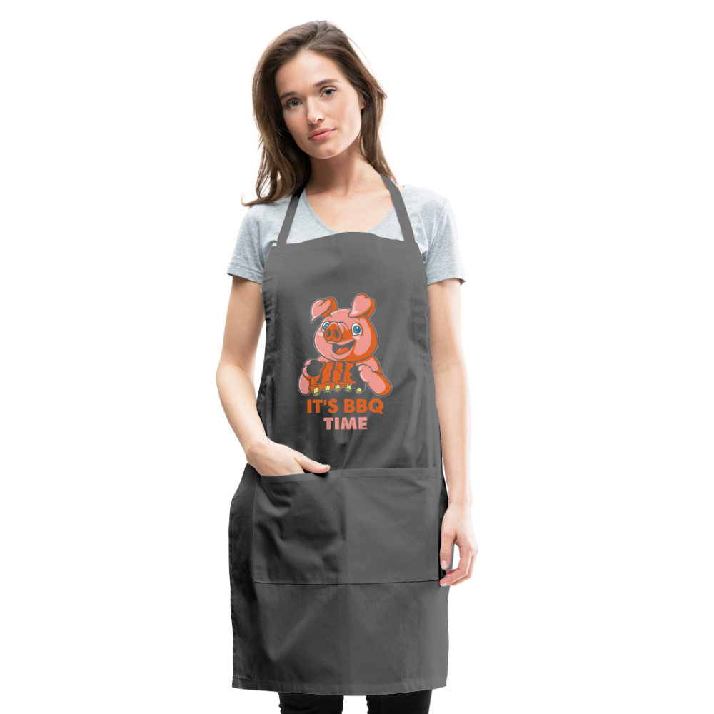 It's BBQ Time Adjustable Apron - charcoal