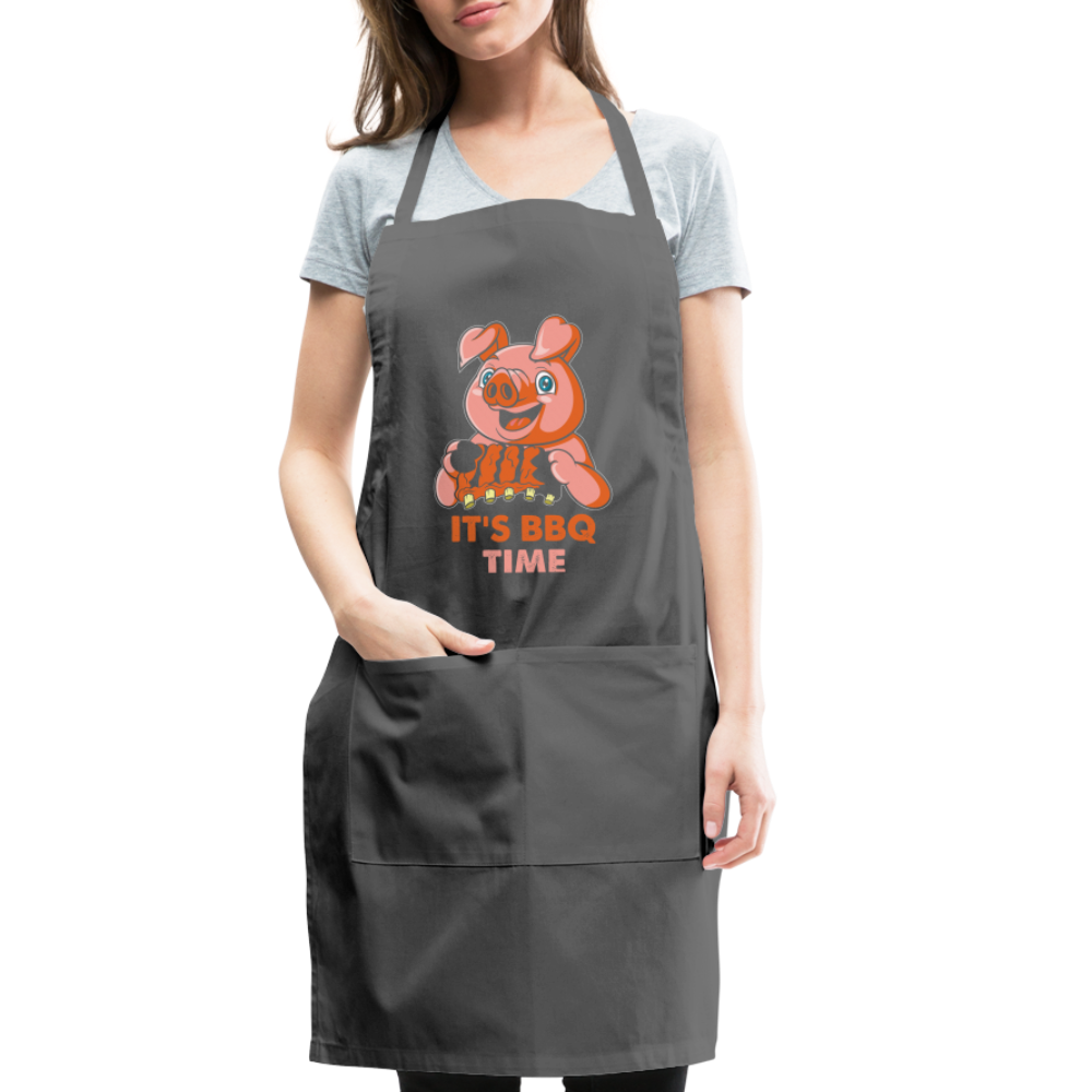 It's BBQ Time Adjustable Apron - charcoal