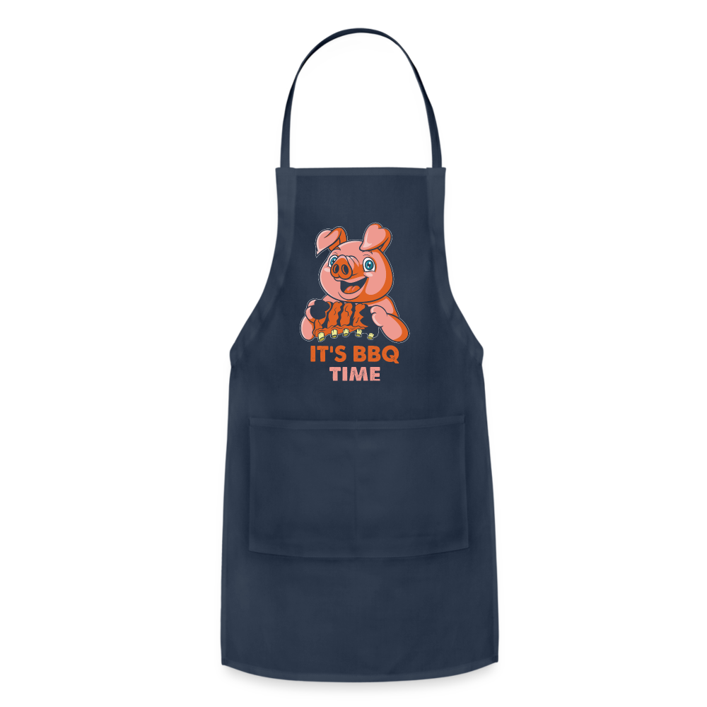 It's BBQ Time Adjustable Apron - navy