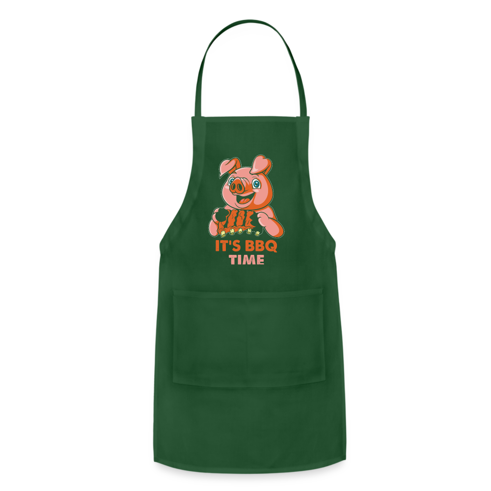 It's BBQ Time Adjustable Apron - forest green