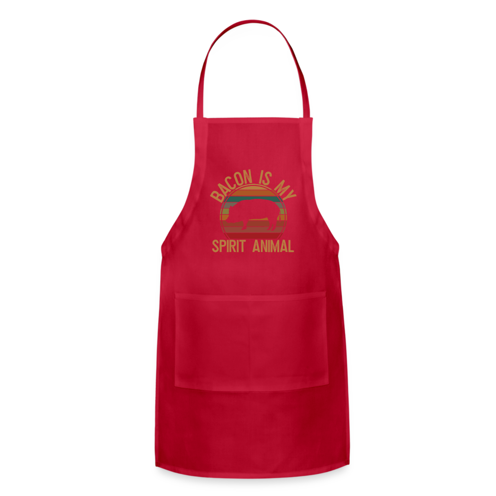 Bacon Is My Spirit Animal Apron - red