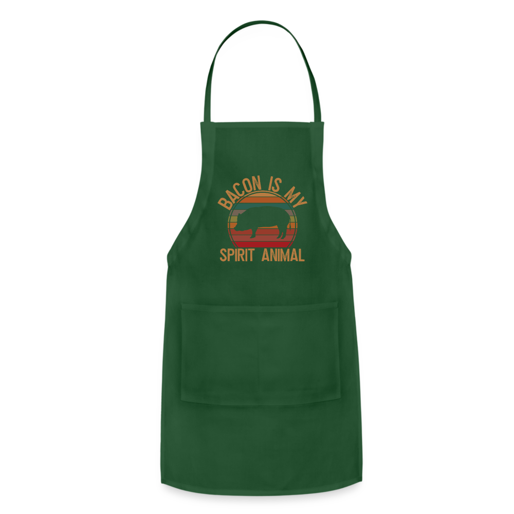 Bacon Is My Spirit Animal Apron - forest green