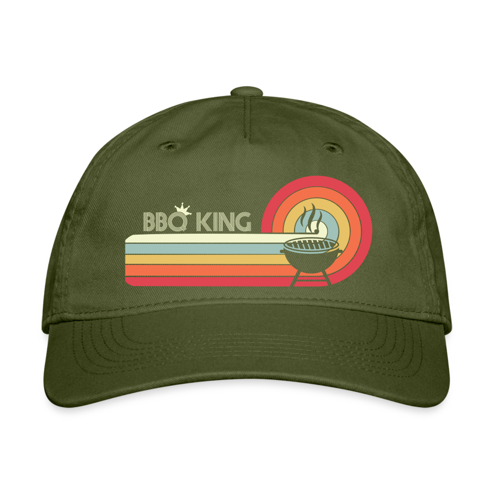 BBQ King Baseball Cap - olive green