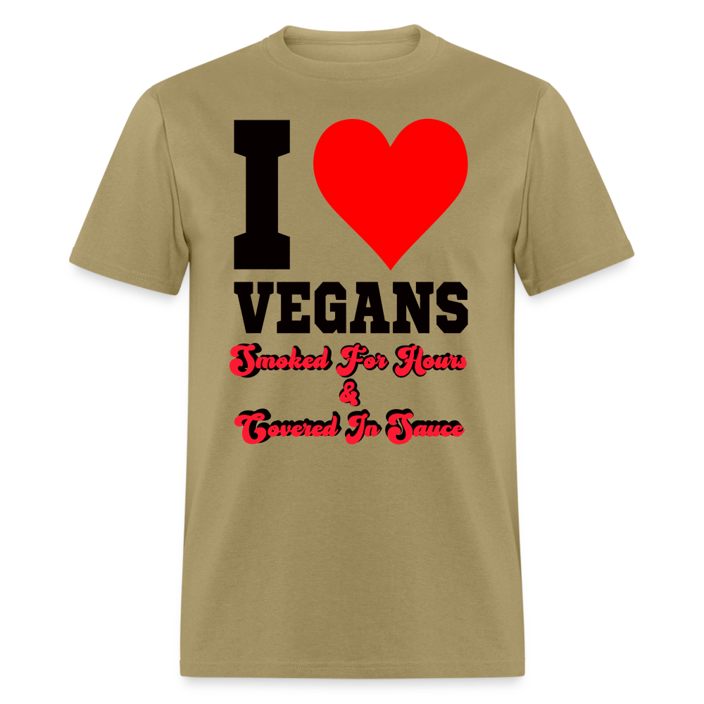 I Love Vegans T-Shirt - khaki