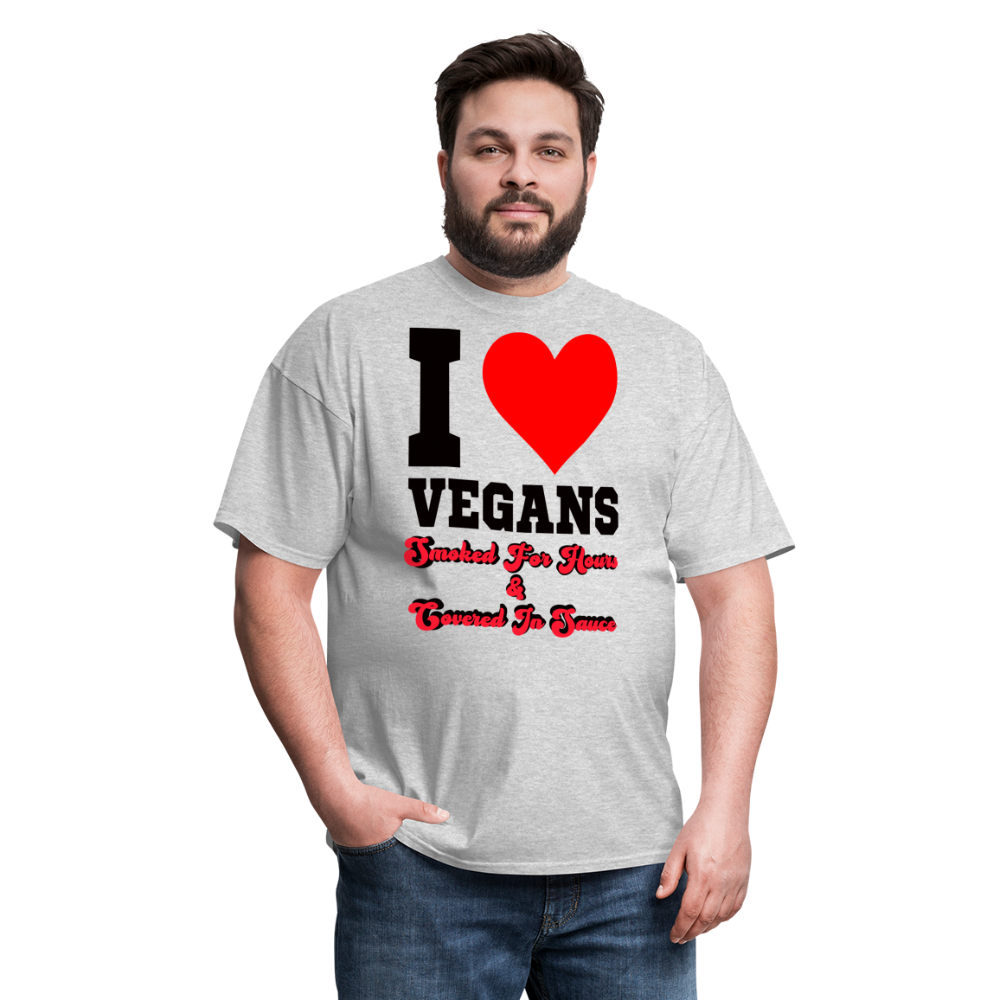 I Love Vegans T-Shirt - heather gray