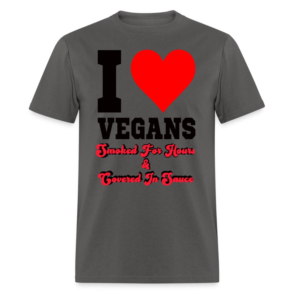 I Love Vegans T-Shirt - charcoal