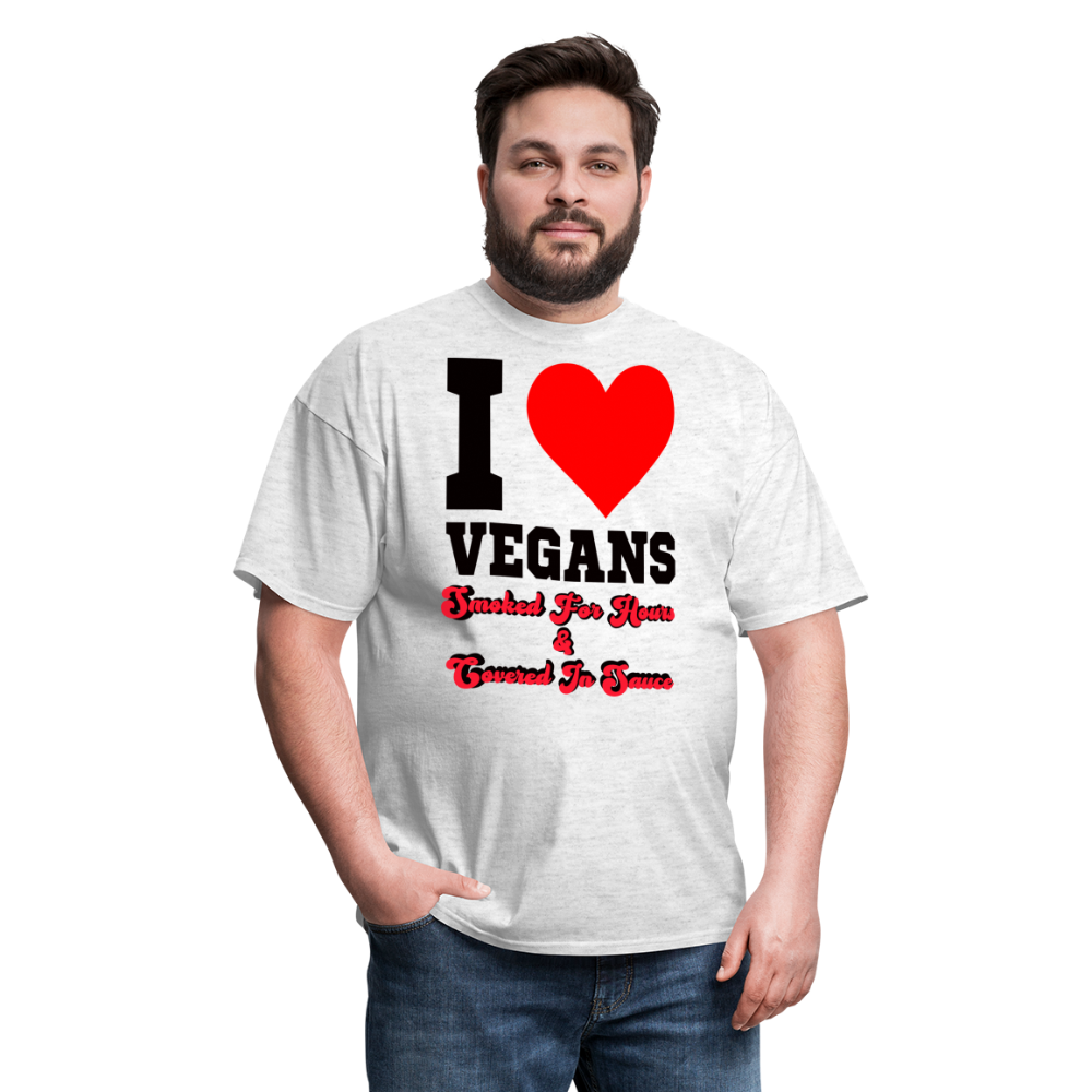 I Love Vegans T-Shirt - light heather gray