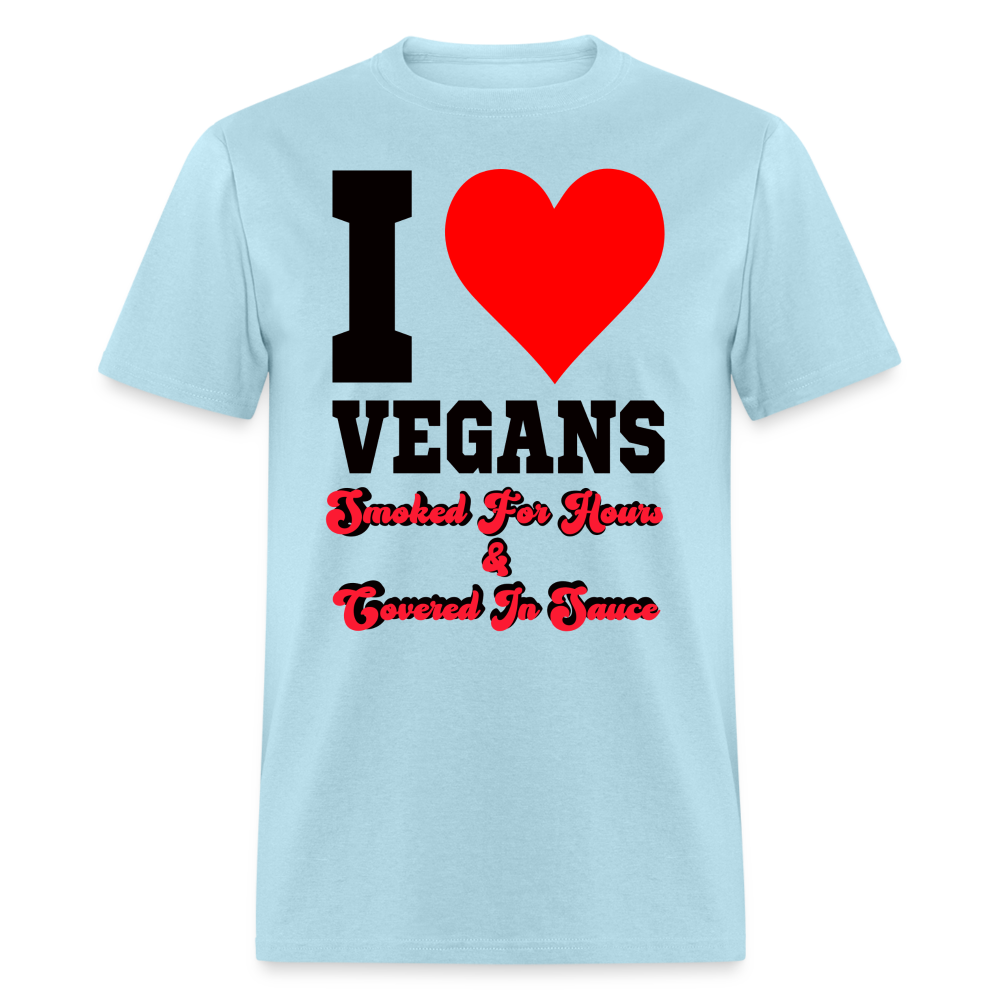 I Love Vegans T-Shirt - powder blue