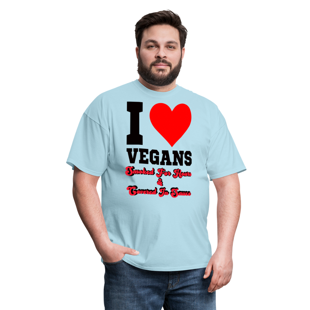 I Love Vegans T-Shirt - powder blue