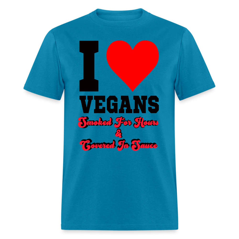 I Love Vegans T-Shirt - turquoise