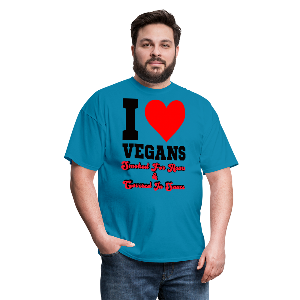 I Love Vegans T-Shirt - turquoise