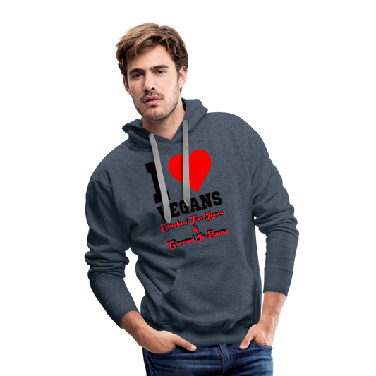 I Love Vegans Hoodie - heather denim