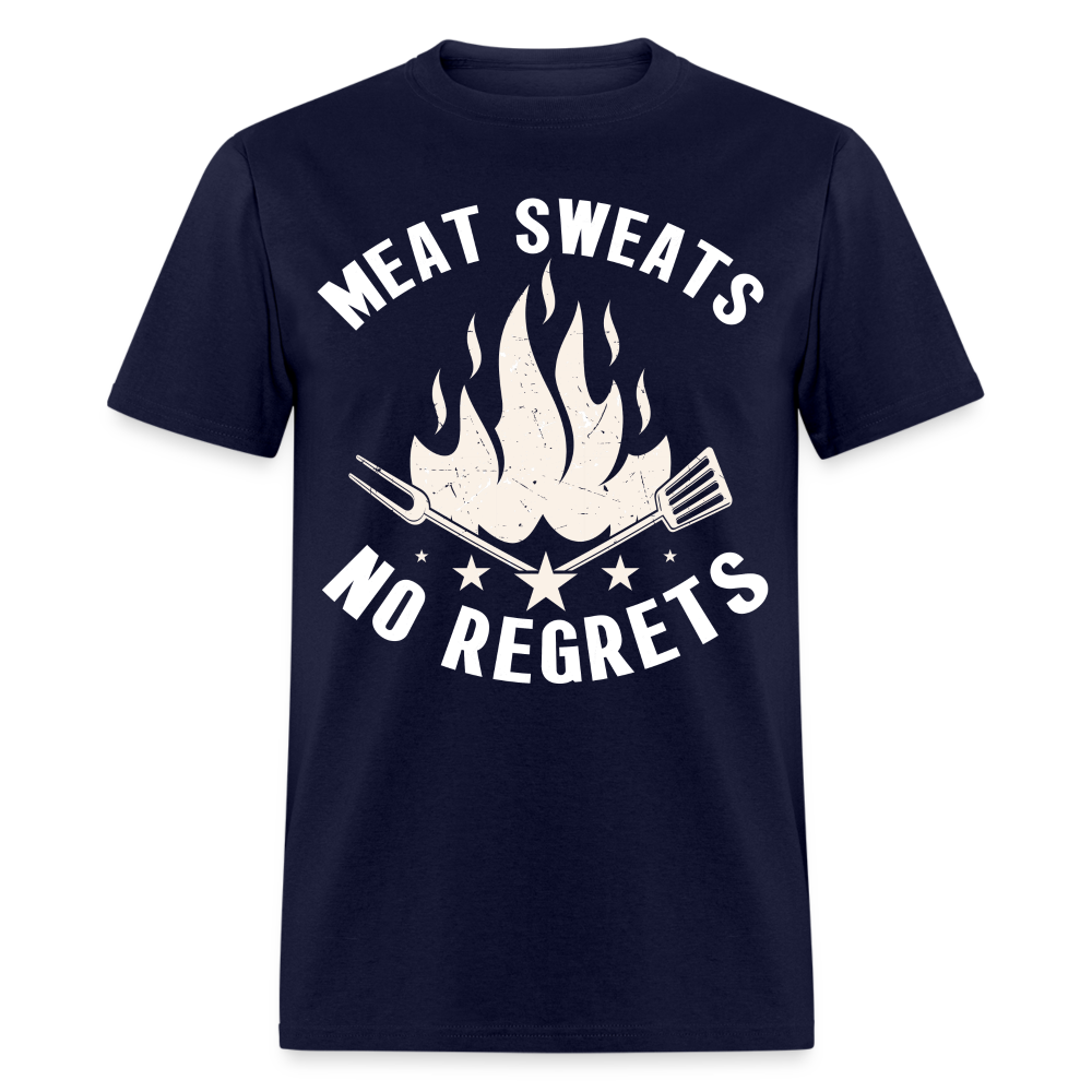 Meat Sweats BBQ Spritz Summer Logo Short Sleeve Comfort Colors Pocket T-Shirt- Chambray Large