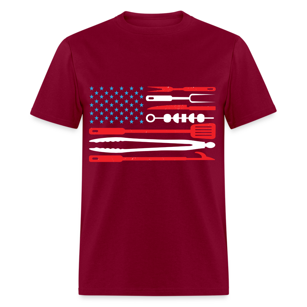 American Flag T-Shirt - burgundy