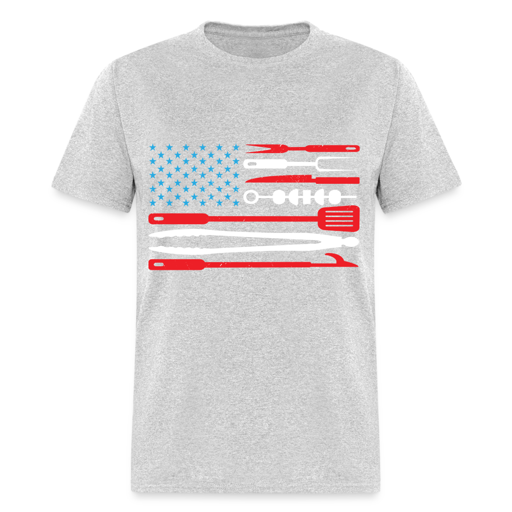 American Flag T-Shirt - heather gray