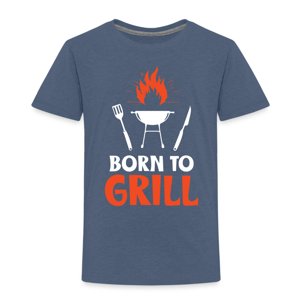Born To Grill Toddler T-Shirt - heather blue
