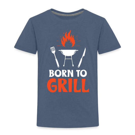 Born To Grill Toddler T-Shirt - heather blue