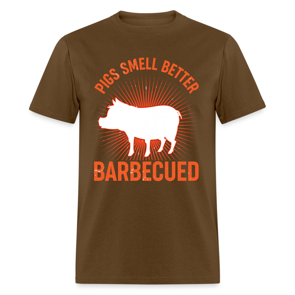 Pigs Smell Better BBQ'd T-Shirt - brown