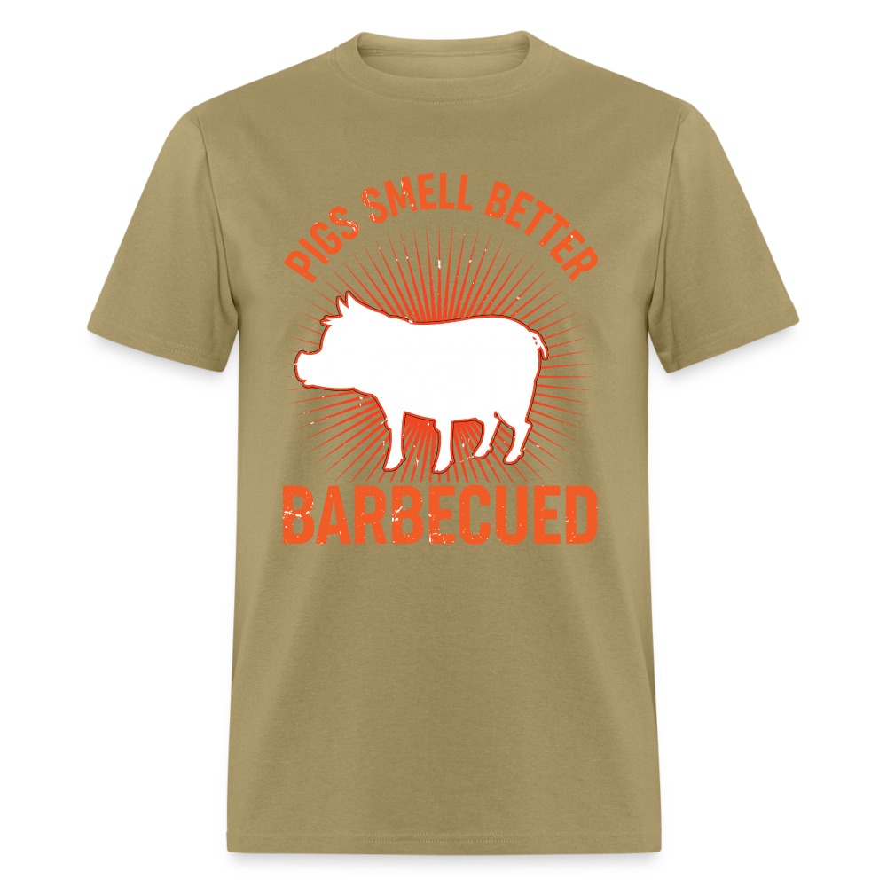 Pigs Smell Better BBQ'd T-Shirt - khaki