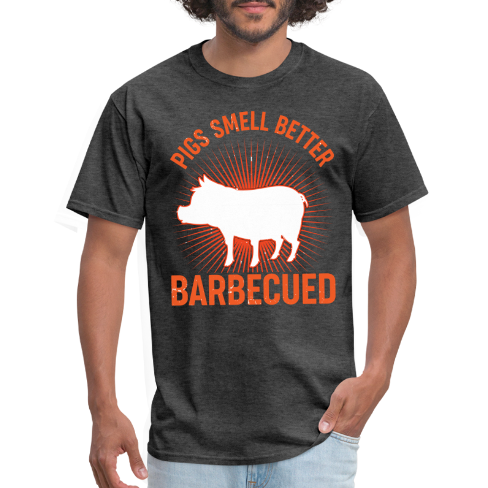 Pigs Smell Better BBQ'd T-Shirt - heather black
