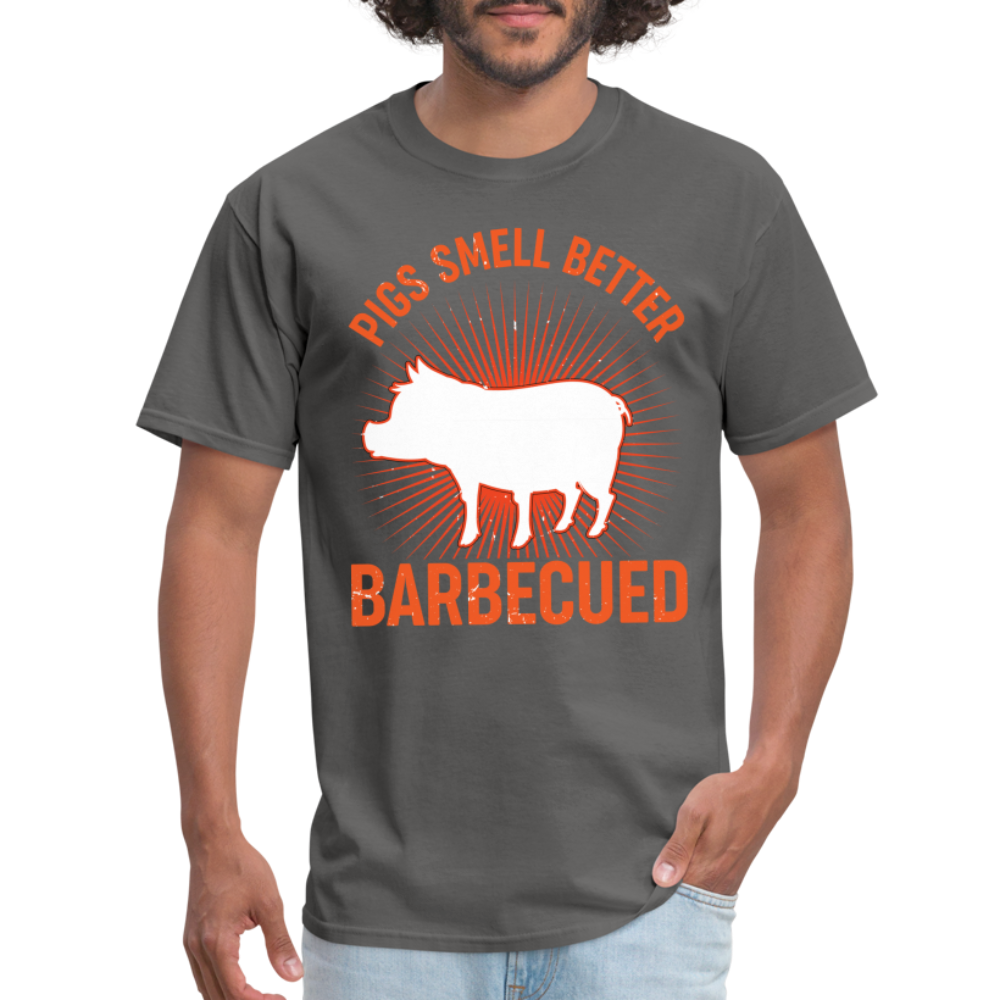 Pigs Smell Better BBQ'd T-Shirt - charcoal