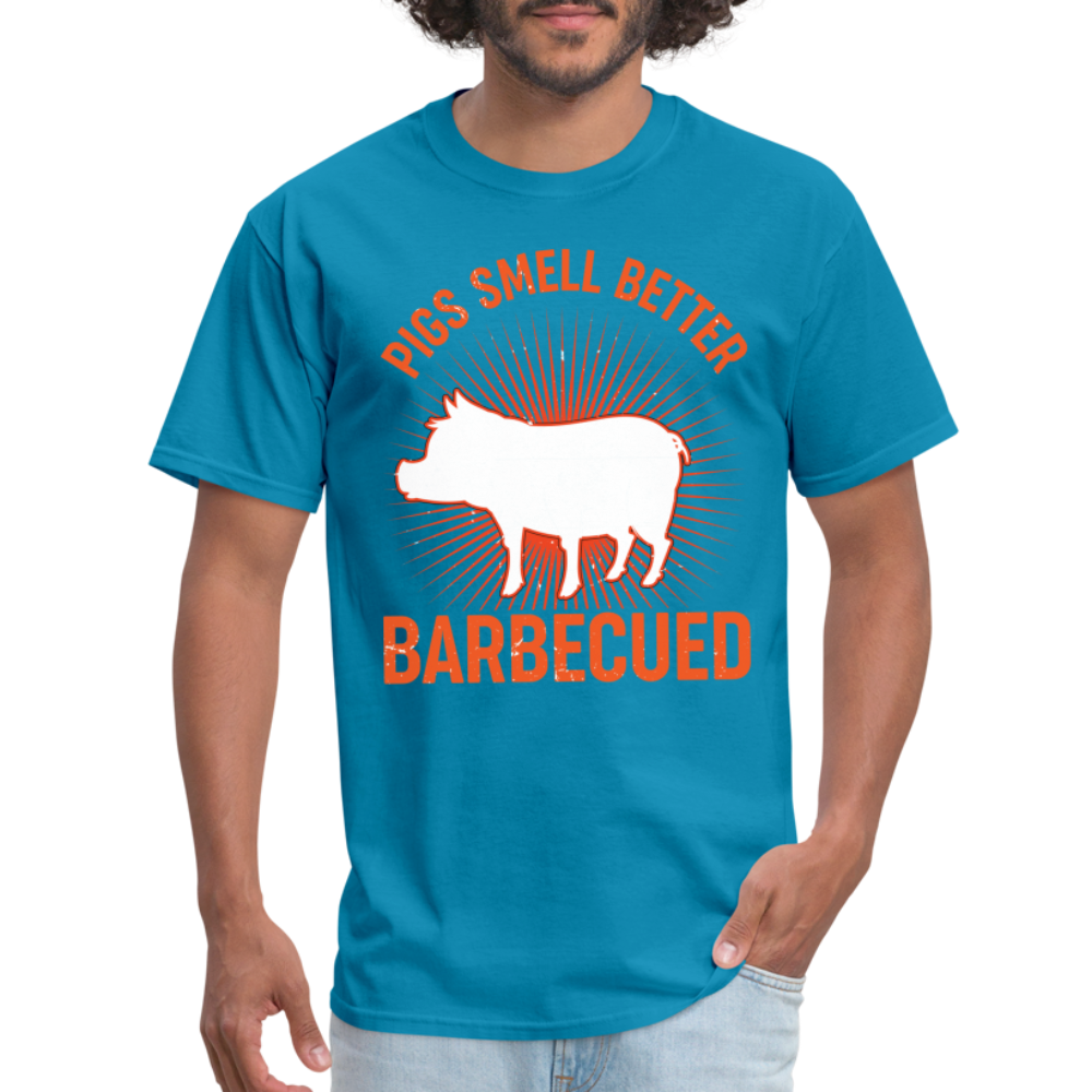 Pigs Smell Better BBQ'd T-Shirt - turquoise