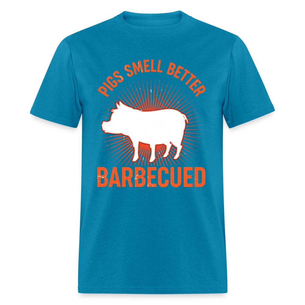 Pigs Smell Better BBQ'd T-Shirt - turquoise