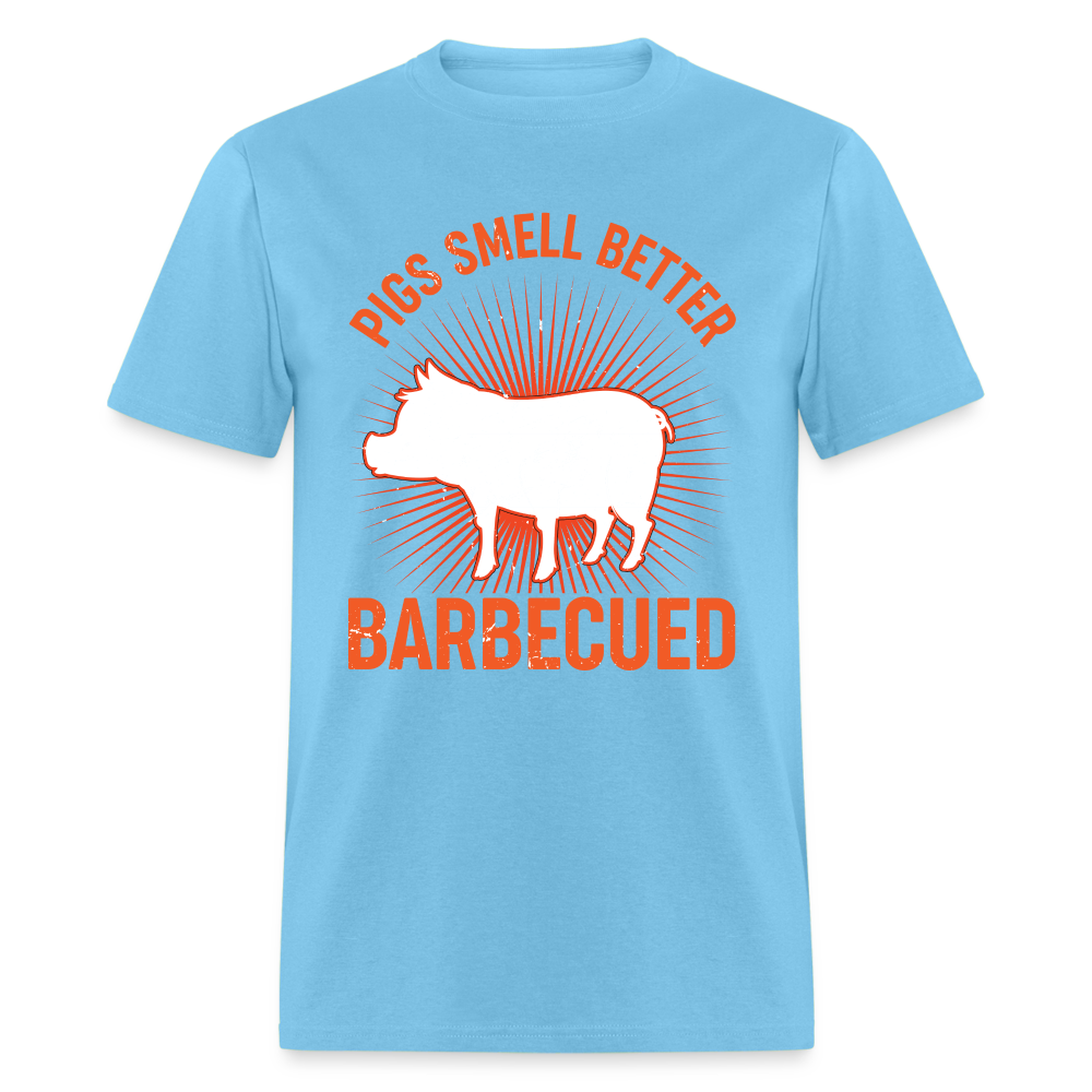 Pigs Smell Better BBQ'd T-Shirt - aquatic blue