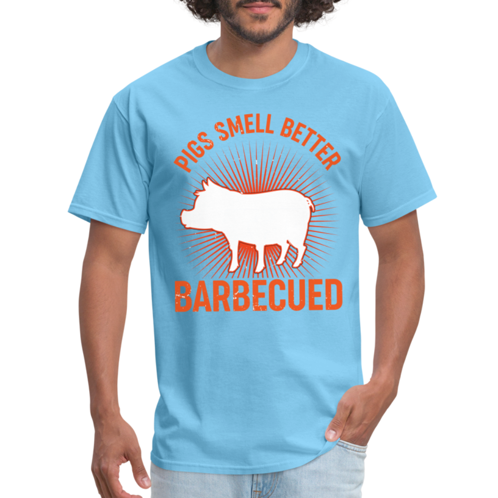 Pigs Smell Better BBQ'd T-Shirt - aquatic blue