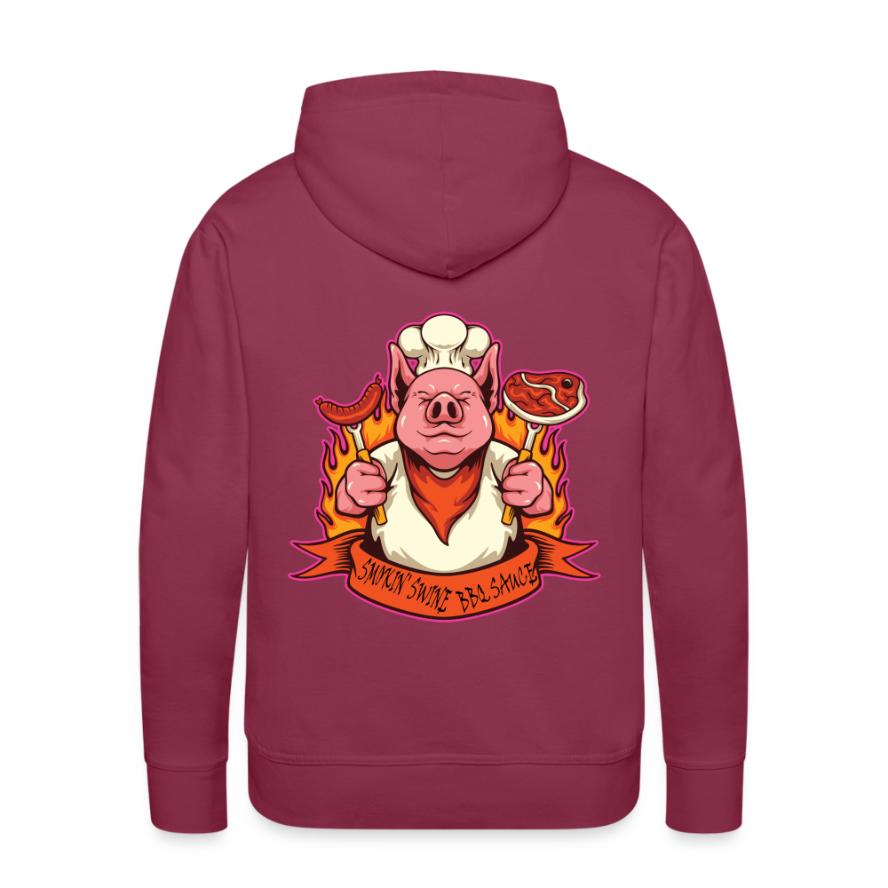 Smokin' Swine on Fire Men’s Premium Hoodie - burgundy
