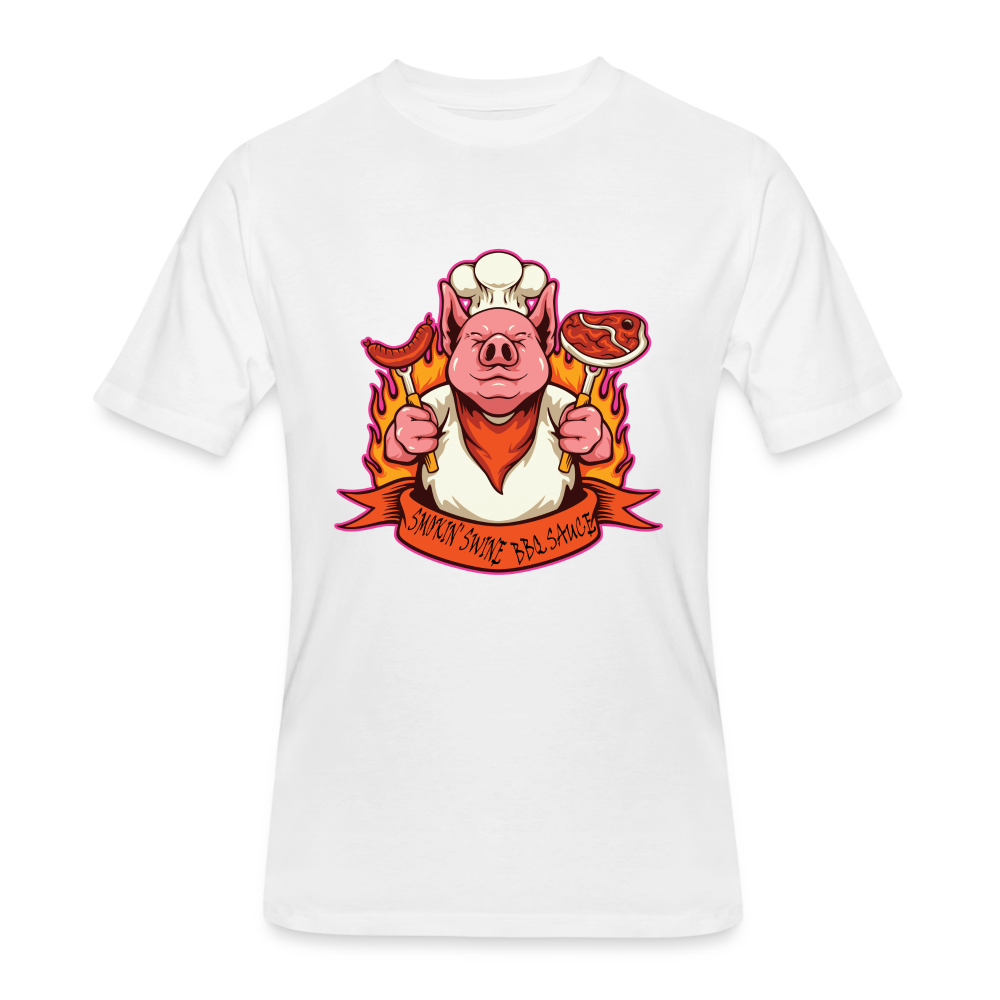Smokin Swine Pig 50/50 T-Shirt - white