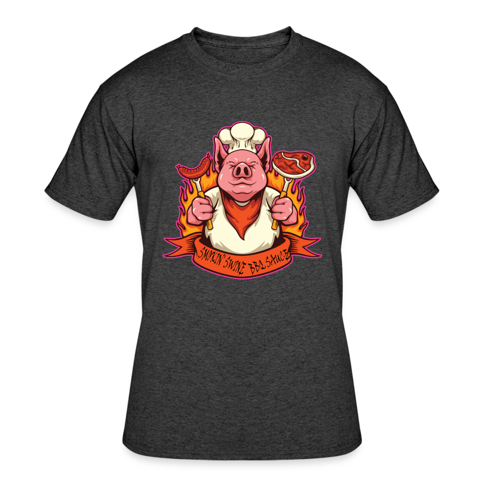 Smokin Swine Pig 50/50 T-Shirt - heather black